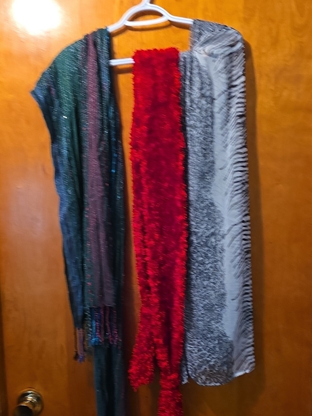 Women’s Red Plush Scarf - Unbranded